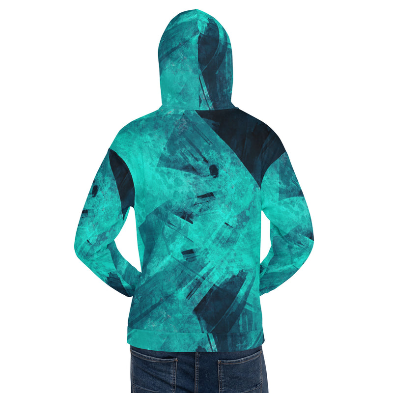 Men's Abstract Green Hoodie