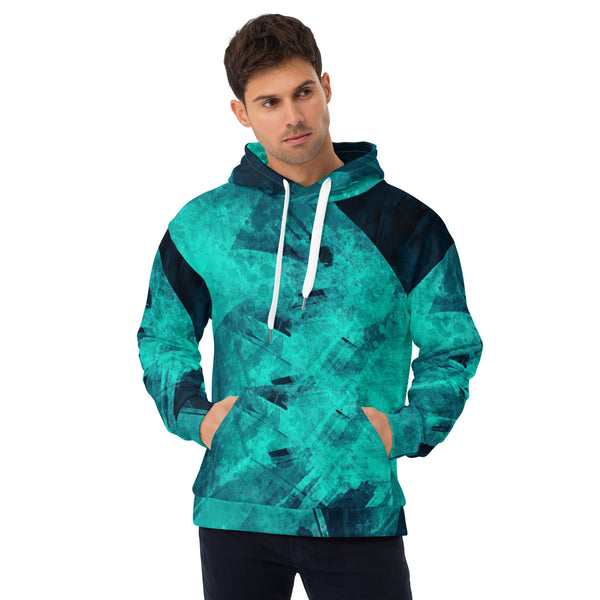 Men's Abstract Green Hoodie